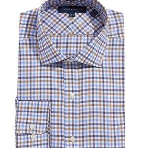 Tommy Hilfiger Checkered Pima Cotton Dress Shirt-BEIGE-15.5-34/35